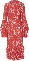 Thumbnail for your product : AMUR Alexia Printed Crepe Midi Dress