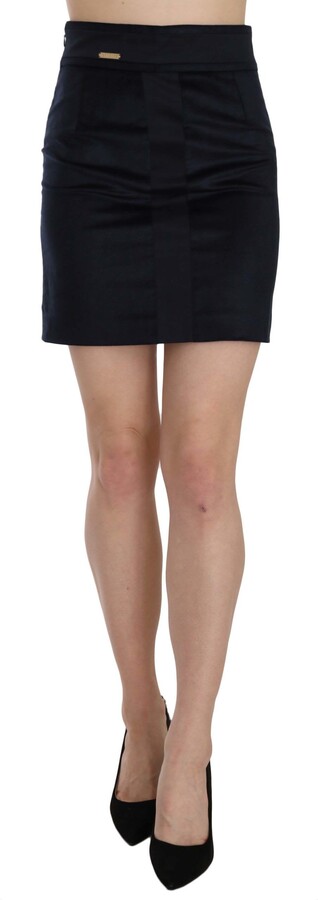Gianfranco Ferre Cotton Blend High Waist A-line Mini Women's Skirt