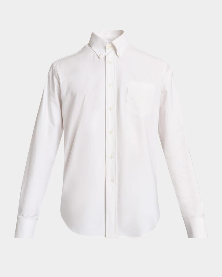 Givenchy Men's Embroidered Logo Pocket Button-Down Shirt