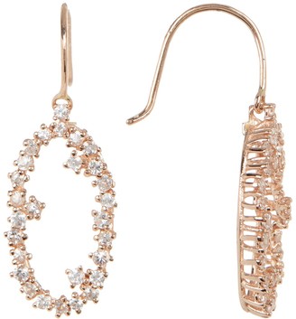 Suzanne Kalan 14K Gold Open Circle White Sapphire Earrings