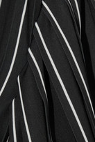 Thumbnail for your product : Each X Other Belted Pleated Pinstriped Crepe De Chine Dress