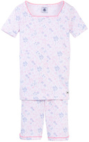 Thumbnail for your product : Petit Bateau Girls floral print short pajamas