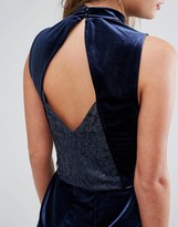 Thumbnail for your product : Vero Moda Lace Back Velvet Romper