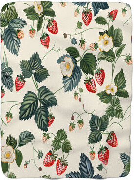 MentionedYou Berry Botanical Art - 1 Piece Premium Sherpa Blanket