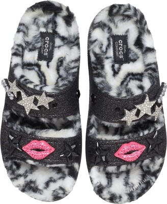 Crocs Classic Cozzzy Sandal (Black/Multi Disco Glitter) Shoes - ShopStyle