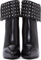 Thumbnail for your product : Saint Laurent Black Leather Studded Paris Boots
