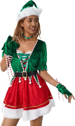 BKPAPTXY Adult Christmas Elf Costume Santa Claus Costume Christmas Tree  Coat with Stocking Christmas Outfit (Dark Green Woman - ShopStyle Holiday  Pillows
