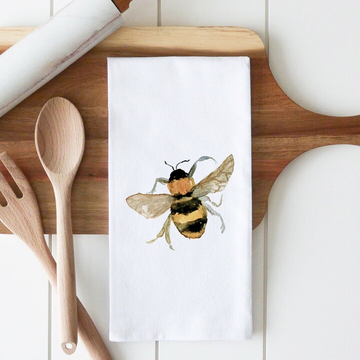 Bumble Bee Tea Towel | Dish Kitchen Decor Flour Sack Housewarming Gift Wedding Favor
