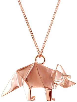 Origami Jewellery Necklace Triceratops Silver