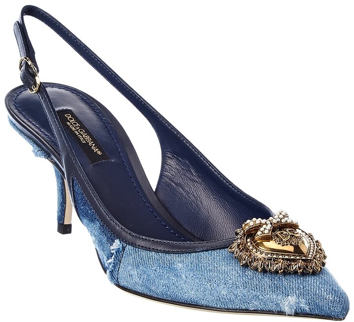denim slingback shoes