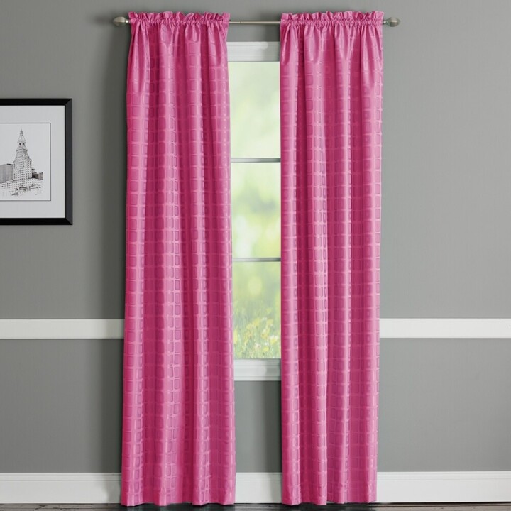 EID LIGHT PINK WHITE Insulated Lined Blackout Grommet Window Curtain Panel PAIR 