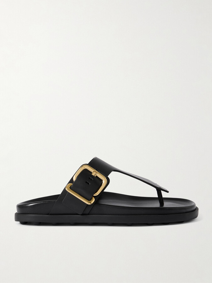 Tod's Buckled Leather Sandals - Black
