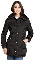Thumbnail for your product : Kenneth Cole New York black ruched side down filled puff collar coat
