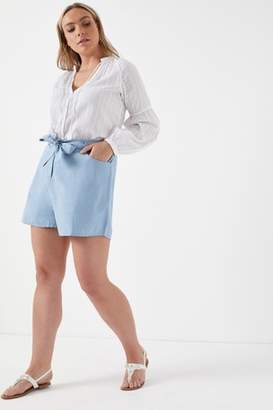 Next Womens Glamorous Curve Crepe Linen Blend Shorts