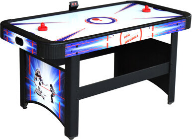 Hathaway Games Hathaway Patriot 5 Ft Air Hockey Table for Kids and Adults Family Game Room - With LED Scoring, High-Powered Blower, Strikers & Pucks - Blue and Blac
