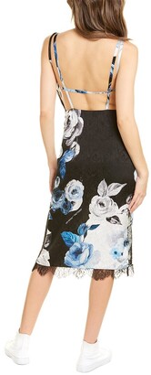 Off-White Rose Print Silk Slip Dress