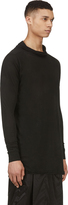 Thumbnail for your product : Rick Owens Black Draped Funnel Neck T-Shirt