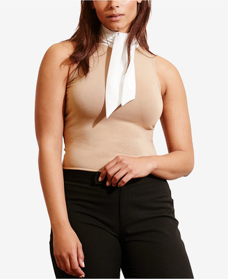 Lauren Ralph Lauren Plus Size Contrast-Neckline Top