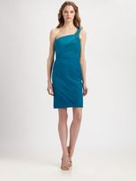 Thumbnail for your product : Monique Lhuillier ML One-Shoulder Pleated Chiffon Dress