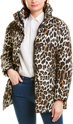 Via Spiga Leopard Short Puffer Jacket