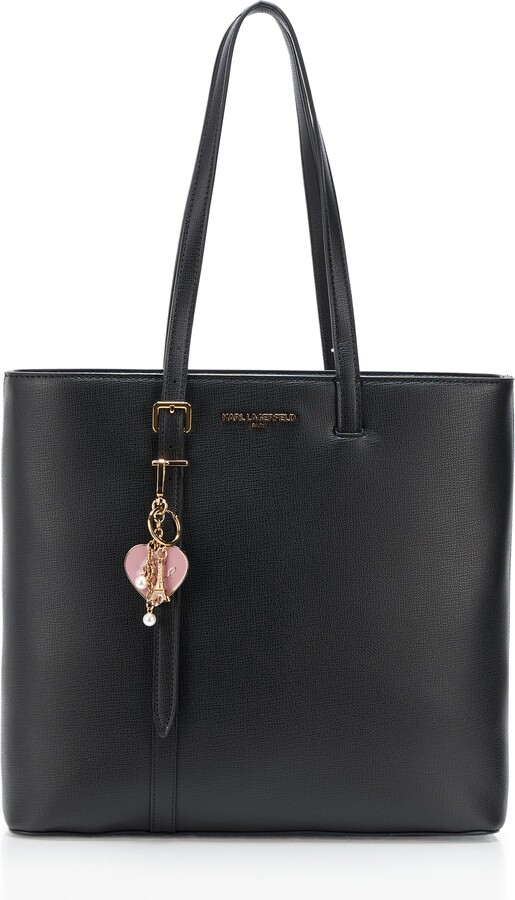 Karl Lagerfeld Paris Addie Tote Bag with Paris Keychain