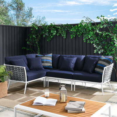 Modway Stance Outdoor Patio Aluminum Outdoor Patio Aluminum Large Sectional Sofa