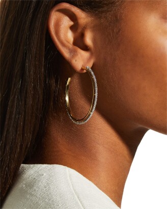 Alexis Bittar Two-Tone Crystal Encrusted Spiked Hoop Earrings
