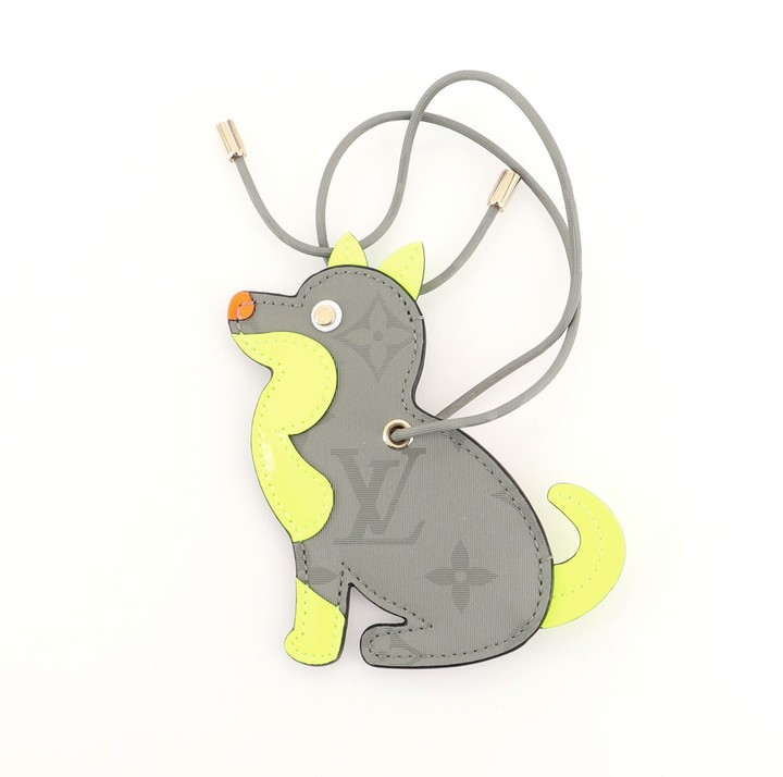 Louis Vuitton Dog Bag Charm Limited Edition Titanium Monogram Canvas