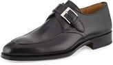 Thumbnail for your product : Magnanni Leather Monk Shoe, Black