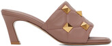 Thumbnail for your product : Valentino Garavani Pink Quilted Roman Stud Heeled Sandals