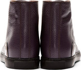 Thumbnail for your product : Marc Jacobs Plum Grained Leather High-Top Sneakers