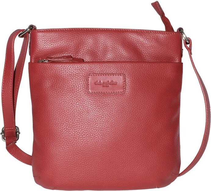 Club Rochelier Ladies Leather Top Zipper Crossbody Bag Red ShopStyle