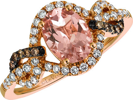 LeVian 14K Rose Gold 1.19 ct. tw. Diamond & Morganite Ring