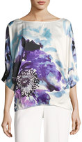 Thumbnail for your product : Trina Turk Garland 3/4-Sleeve Peony-Print Blouse