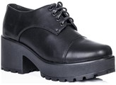 Thumbnail for your product : Lula Spylovebuy Block Heel Cleated Sole Lace Up Platform Ankle Boots Black