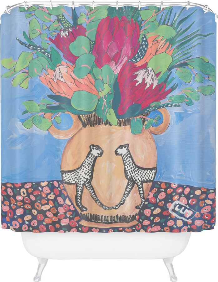 Deny Designs Cheetah Vase Shower Curtain