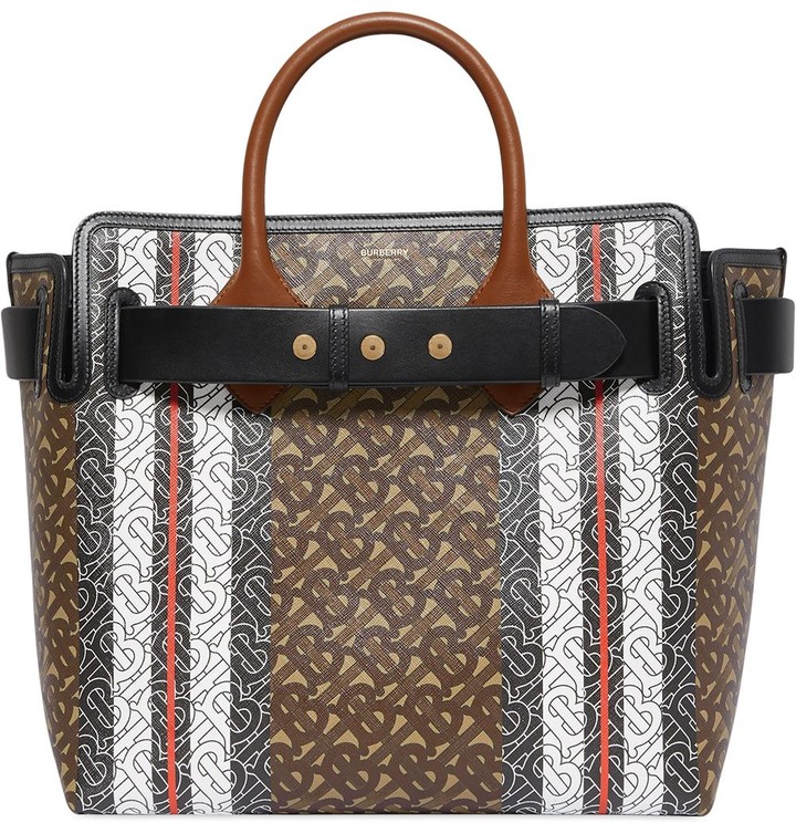 Burberry The Medium Monogram Stripe Ecanvas Tote Bag ShopStyle