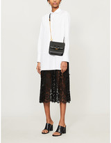 Thumbnail for your product : Valentino Lace-panel logo-print cotton midi dress