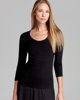 Thumbnail for your product : Three Dots Scoop Neck Three Quarter Sleeve Tee