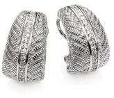 Thumbnail for your product : Judith Ripka White Sapphire and Sterling Silver J-Hoop Earrings