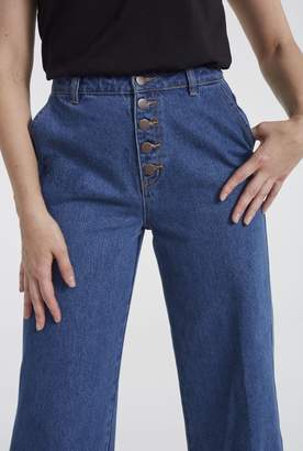 Long Tall Sally Button Wide Leg Jean