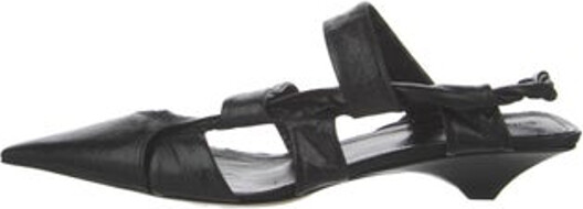 Bottega Veneta Leather Slingback Pumps Black Pointed-Toes Straps Includes Box & Dust Bag Unfortunately, due to restrictions, this item may not be eligible for shipping in all areas.