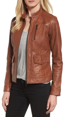 Bernardo Women's Kerwin Pocket Detail Leather Jacket