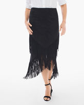 Thumbnail for your product : Chico's Faux-Suede Fringed Midi Skirt in Black