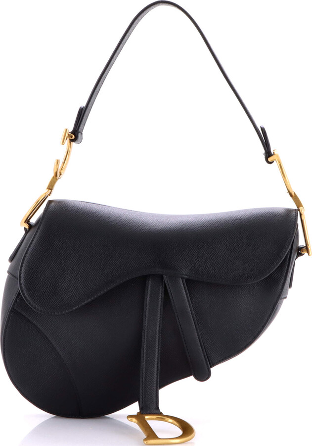 Christian Dior Saddle Handbag Leather Medium