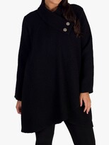 Thumbnail for your product : Chesca Asymmetrical Basket Weave Coat, Black