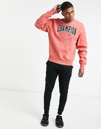 Champion reverse weave quilted C embroidered logo sweat in pink