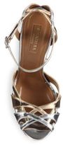 Thumbnail for your product : Aquazzura Luna Metallic Leather Platform Sandals