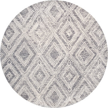 Pasargad Modern Geometric Handmade Tufted Area Rug in Gray/Beige