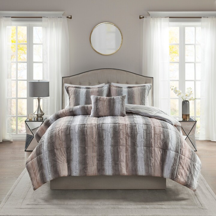Madison Park Zuri/Zuri King 4 Piece Faux Fur Comforter Set ShopStyle